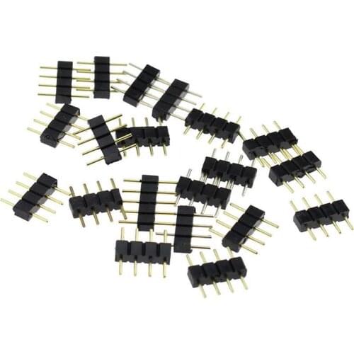 50Set/lot 4pin RGB connector, 4 pin needle, Male and Female type 4pin, for RGB 5050 3528 LED Strip light led accessories