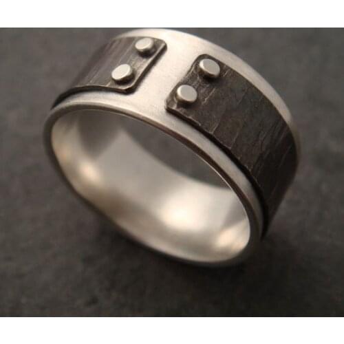 925 STERLING SILVER ARMORED MEN DESIGN RING