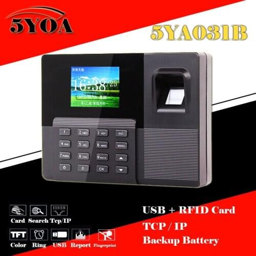 Biometric Fingerprint Attendance Time Clock+ID Card Reader+TCPIP+USB Recorder+Backup Battery Employee Punch Reader Machine