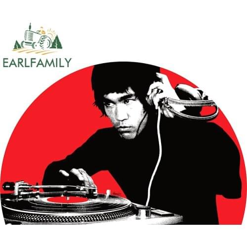 EARLFAMILY 13cm x 8.8cm for Bruce Lee Dj Car Sticker Anime Waterproof Snowboard Decoration Scratch-proof Window Trunk Decal
