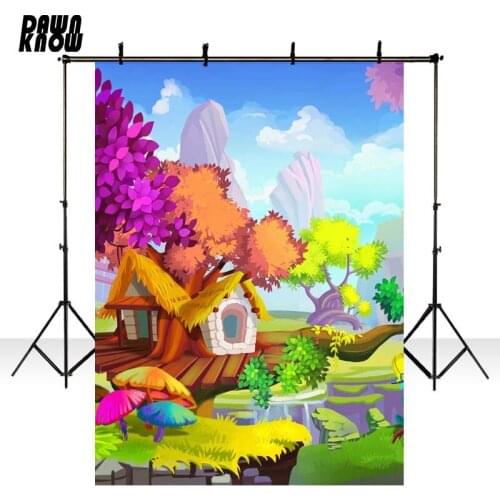 DAWNKNOW Cartoon Scenic Background Fotografia Baby Mountain Photography Backdrop Wedding Photo Shoot Children Photocall GY002