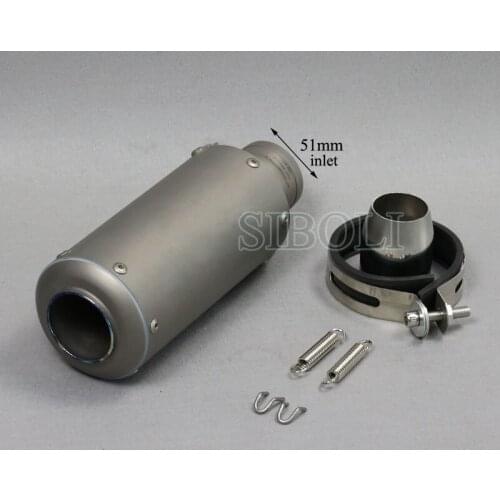 51mm 61mm Motorcycle Exhaust Pipe Muffler Escape GP Exhaust Muffler Titanium Alloy Scooter Bike Exhaust R3 ZX6R CBR1000 SC021