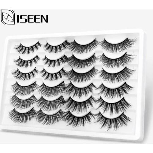 ISEEN 5/12 Pairs Natural Lashes 3D Mink False Eyelashes Dramatic Long Wispies Lash Makeup Extension Handmade Volume Eyelashes