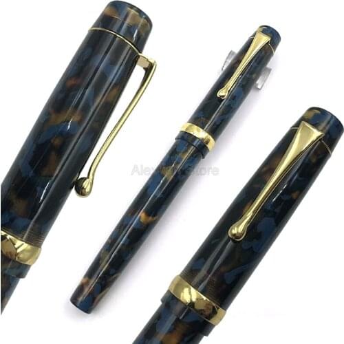 Jinhao Resin Acrylic Blue & Black Fountain Pen With Converter EF/F/Bent Nib Business Office & School Writing Pen Supplies