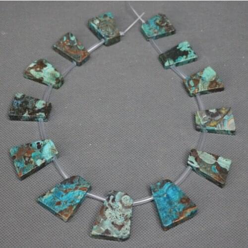 KINDGEMS) Blue Sea Sediment Emperor Imperial Slice, Full Drilled Slab Beads Accessories Jewelry Factory Wholesale Price