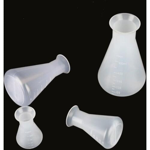 Plastic Erlenmeyer Flask Narrow Neck Conical Triangle Flask Chemistry Laboratory Analysis Instrument 50/100/250/500ml