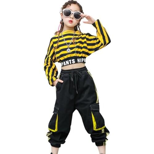 Girls Clothing Set Striped Tshirt + Pants Costume For Girls Patchwork Clothes Girl Teenage Childrens Suits