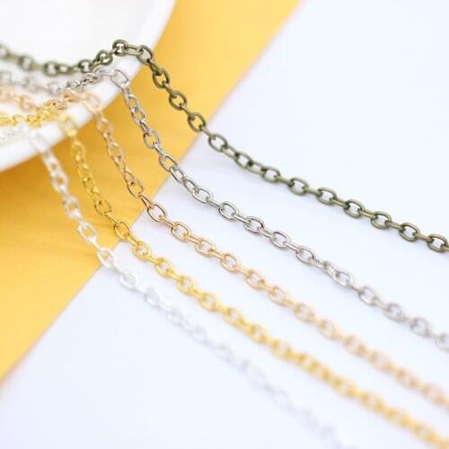 1/10meters 2x3mm oval color Gold/silver/bronze Plated Cable Open Link Iron Metal chain finding jewelry making DIY Accessories