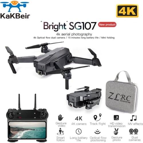 KaKBeir SG107 Mini Drone With WIFI FPV Wide Angle HD 4K 1080P Camera Hight Hold Mode Foldable Quadcopter Dron Toy Gift VS E68