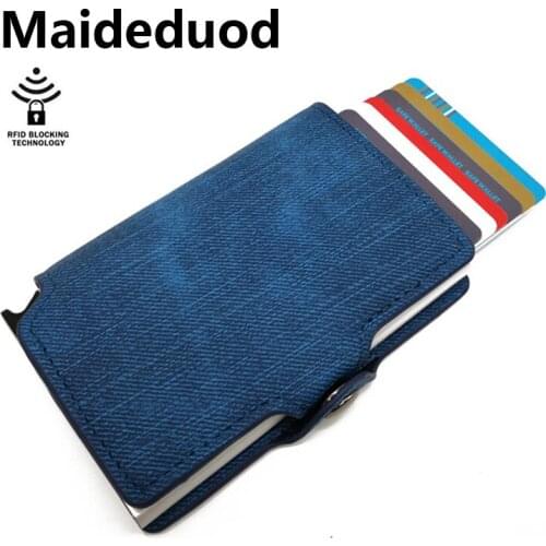 Maideduod 2018 fashion RFID Card holder denim series wallet card is suitable for male and female credit card holders