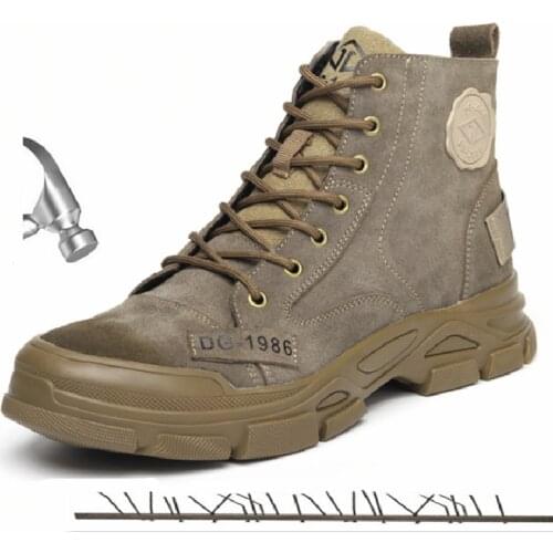 Anti-smash and Anti-puncture Work Safety Shoes for Men Boots Steel Toe Cap Construction Wear-resistant Waterproof Work Sneakers