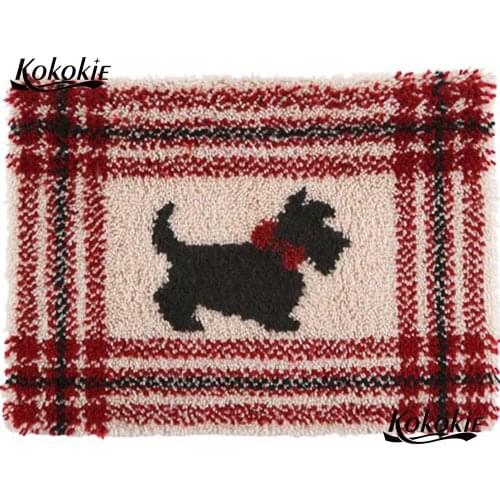 Latch hook kits rug printed canvas accessories vloerklee diy tapijt needle for carpet embroidery cat pattern cushion Crocheting