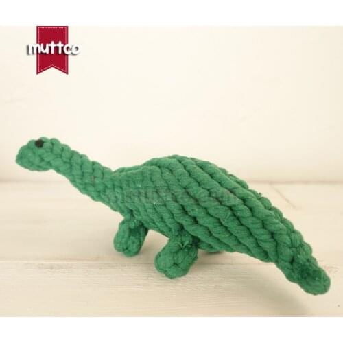 Wholesale high quality green dinosaur dog pet toy cotton rope toy dog rope toy DRT-014