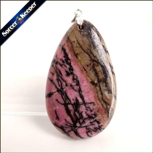 Real Female Natural Crystal Bijoux Femme Choker Necklaces Pendants Hand Made Pink Rhodonite Stone Beads For Jewelry Making ZS398