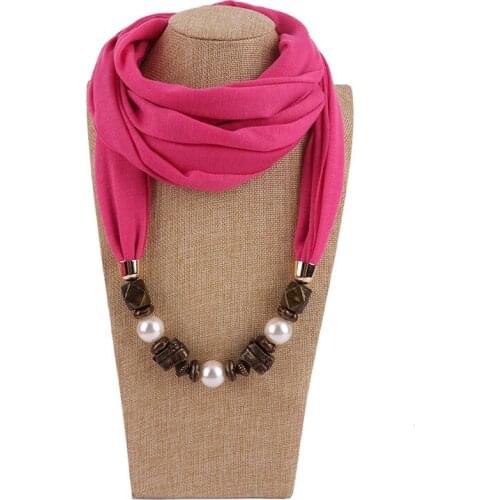 RUNMEIFA Pendants Necklaces Pearl Jewelry Scarf Woman/Ladies New Fashion Solid Vintage Pattern Female Accessories 170*40CM