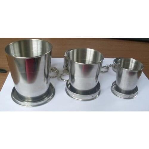 75ml/150ml/250ml Stainless Steel Portable Travel CampingOutdoor Cups Folding Mini Cup Telescopic Collapsible Cup lin3897