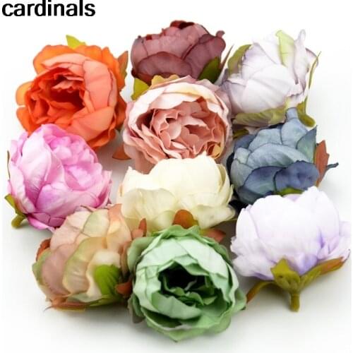 20pcs/lot 5cm Carnation Silk Fall Vivid Artificial Flower Head Home Wedding Decoration Diy Crafts Accessories Fake Rose Flowers