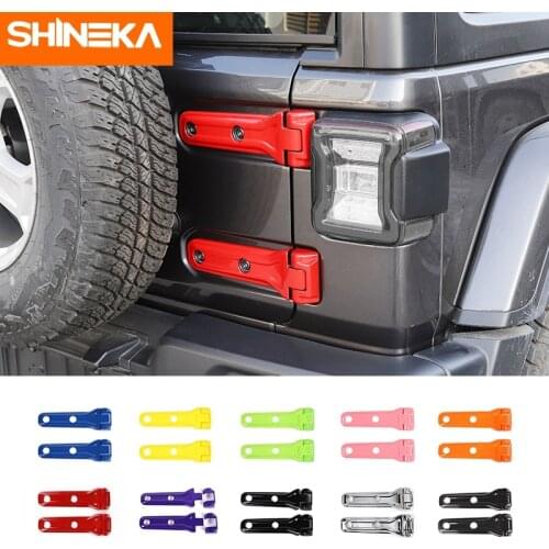SHINEKA Car Sticker for Jeep Wrangler JL Car Trunk Tailgate Door Hinge Cover ABS Exterior Accessories For Jeep Wrangler JL 2018