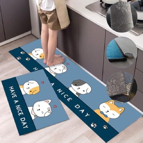 Modern Kitchen Floor Mat Long Strip Bedroom Entrance Doormat Washable Living Room Carpet Bathroom Anti-Slip Rug Home Decor