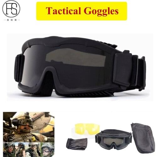 Tactical Glasses Military Goggles UV400 Protection Men Airsoft Shooting Hunting Outdoor Wargame CS Ballistic Windproof Eyewear