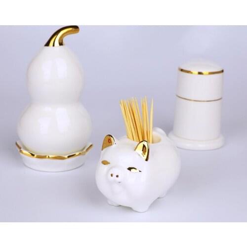 Creative Portable Toothpick Holder Phnom Penh Ceramic Home Restaurant Hotel Cute Toothpick Box Tableware Decoration Accessories