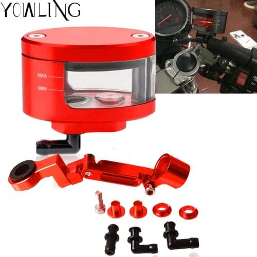 Universal Motorcycle Brake Fluid Reservoir Oil Tank with mounting kit For Honda CBR 600F 600RR 900RR 929RR 1000RR 954RR