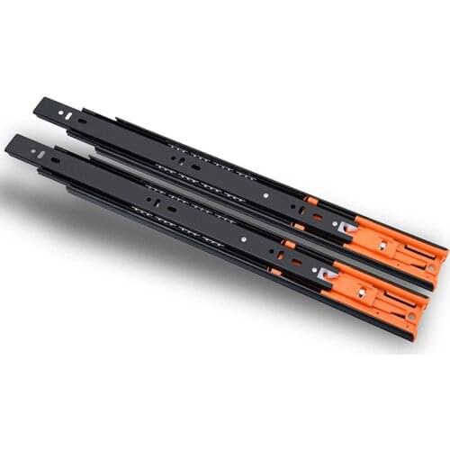 45mm Drawer Slide Rail Thickened Three - Section 10 - 24 Inch Damping Buffer