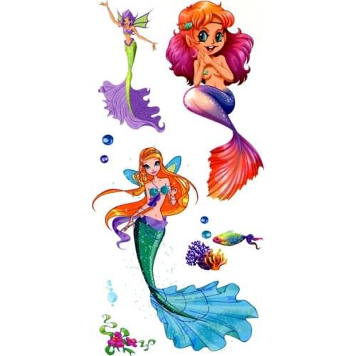 Mermaid Queen And Feather And Bird And Flower Waterproof Temporary Tattoos Men Henna Tattoo Body Art Tatoos Temporary For Gril