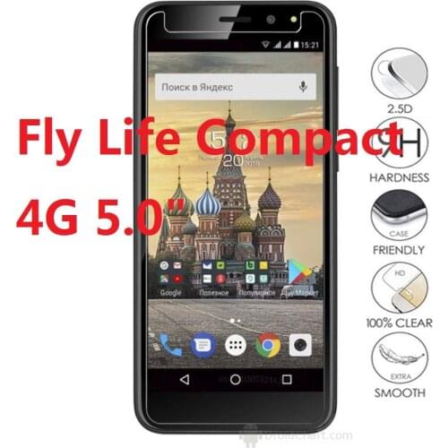 9H Toughened Tempered Glass for Fly Life Compact 4G 5.0" Smartphone Film Screen Protector For Fly Life Compact 4G Case Glass