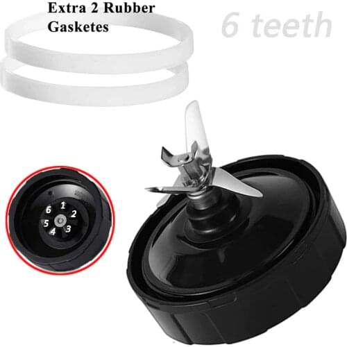 6 Fins Blade for Nutri Ninja Blender Juicer Mixer Spare Replacement Parts 1 Extra Gasket for BL660 BL663 BL663CO BL740 BL770 ect