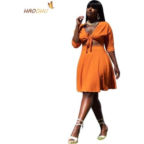 HAOOHU Womens Clothing Summer 2021 New Slimming Solid Color Fashion Temperament Casual Two-Piece Suit Summer Dress Skirt