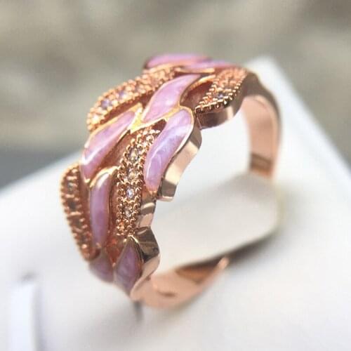 Small Cubic Zirconia Infinity wave Rings For Women Rose Gold Color Fashion Wedding/Engagement Jewelry Womens Ring Gift