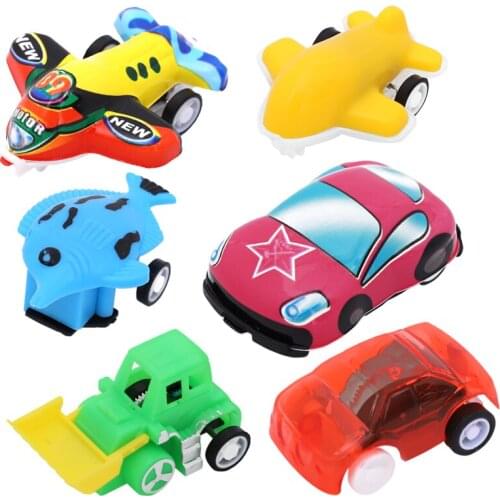 1Pc Children Pull Back Car Plastic Cute Engineering Fish Toy Cars Wheels Mini Car Aircraft Model Kids Toys for Boys New Gifts