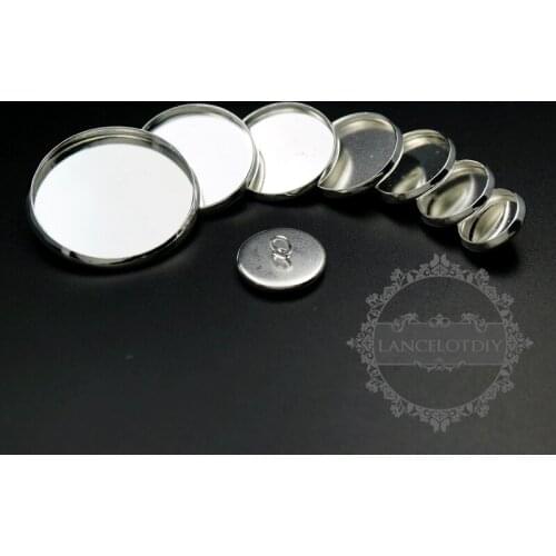 12-25MM silver color brass DIY button bezel setting 1501033