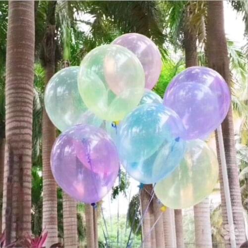 20Pcs/lot 20 inch Crystal Bubble Balloons Colorful Transparent Latex Balloons Birthday Party Decor Wedding Summer Helium Globals