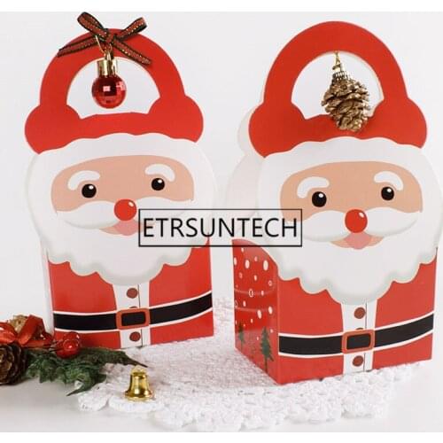 200pcs Merry Christmas Candy Gift Boxes Santa Claus Christmas Party Goody Favor Gift Bags Xmas Decorations