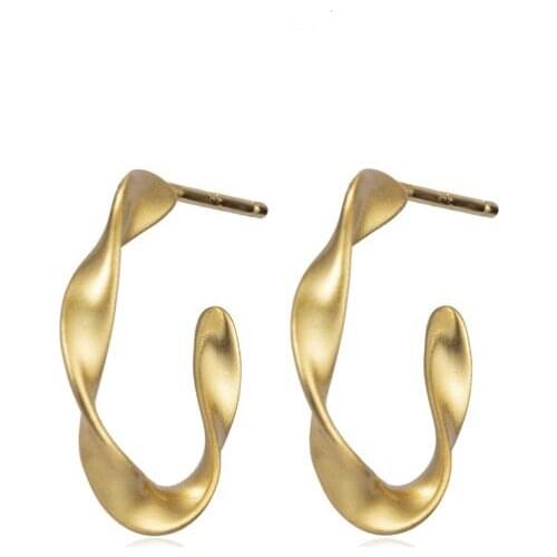 2021 New Fashion Wave Earrings S925 Sterling Silver Tremella Decoration Elegant Simple Vintage Sandblasting Irregular Wholesale