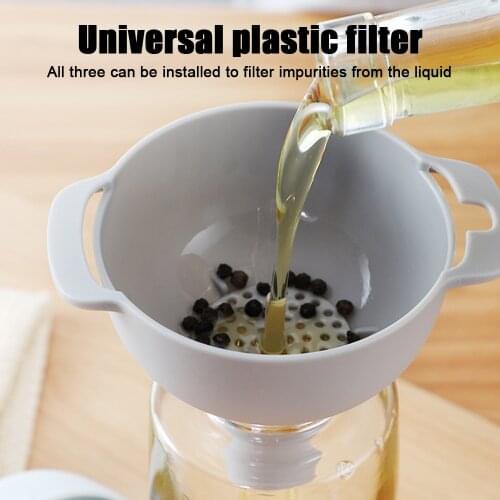 4 In 1 Kitchen Funnel Kit Oil Funnel Strainer Oil Water Spices Wine Flask Filter Funnel Household Plastic Multifunctional Funnel