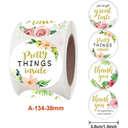 500pcs 1.5 inch Flower Stickers For Hand Made Gift Wedding Decor Labels Stationery Stickers Rolls Thank You Stickers Seal Labels