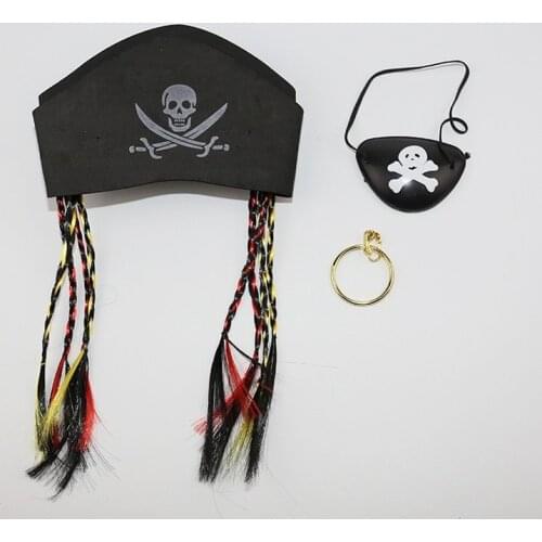 Halloween Pirate Costume Accessories Party Favors Kids Toys Pirate Hat Eye Patche Halloween Gifts Boys Birthday Party Supplies