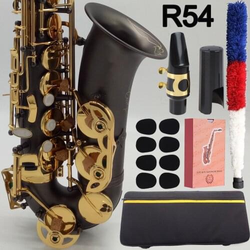 Free Shipping Music Fancier Club Alto Saxophone Reference 54 Matt Black E-flat Alto Sax R54 With Case Mouthpiece Reeds Neck Case