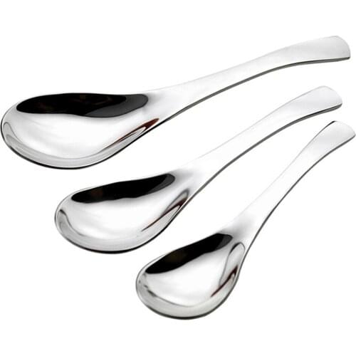 Stainless Steel Baby Pacifier Feeding Spoon Solid Curved Spoon Children Tableware Kids Children Flatware Feeding Spoons Baby