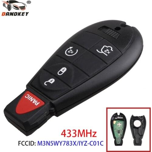 Dandkey 4+1 5 Button M3N5WY783X/IYZ-C01C Remote Smart Key Fob 433MHz For Jeep Chrysler Corporation Caravan 2008-2014 Car Keyless