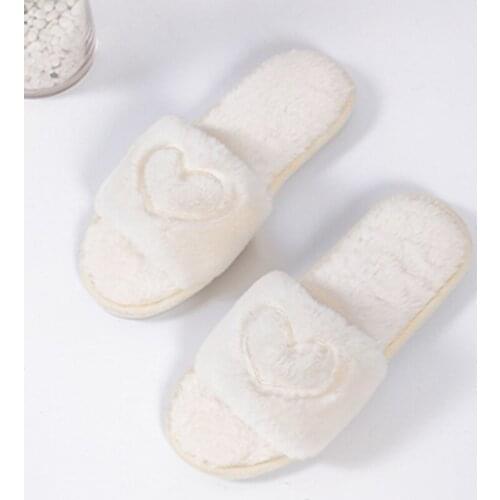 Faux Fur Home Slippers Fluffy Women Slides Comfort Furry Flat Sandals Female Cute Slipper Shoes Open Toe Woman Indoor Flip Flops
