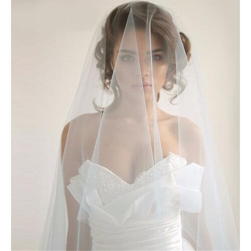 Elegant Wedding Accessories 3 Meters 1 Layer Wedding Veil White Ivory Simple Bridal Veil With Comb Wedding Veil Hot Sale