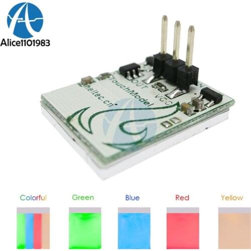 Capacitive Touch Switch Module HTTM Series 2.7V-6V Strong Anti-interference Red Green yellow Yellow Color Colorful LED Board