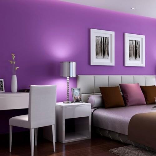 Purple wallpaper violet modern simple solid color bedroom living room dining room brilliant noble background wall wallpaper