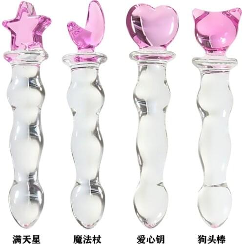 MaryXiong Crystal Masturbation Rod Stimulates Female Masturbation G Spot Back Atrium and Anal Glass Tools Large Butt Plug