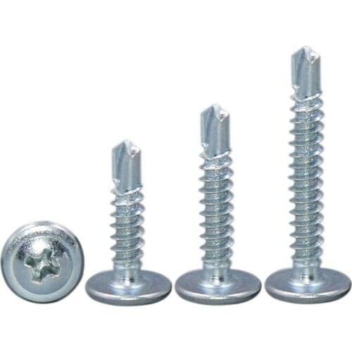 M4.2 Phillips galvanized flat head screw cross truss washer head self-drilling bolt 410 stainless steel fixed window roof