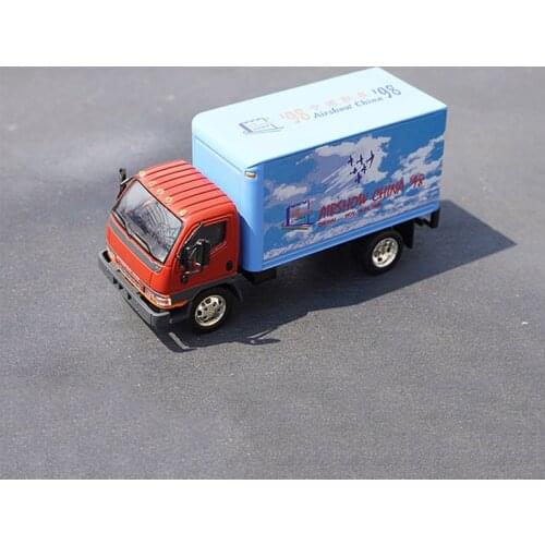 1:53 Scale Mitsubishi FUSO Van Hong Kong Truck Advertising Car Simulation Alloy Car Model Collectible Decoration Gift Hot Toys